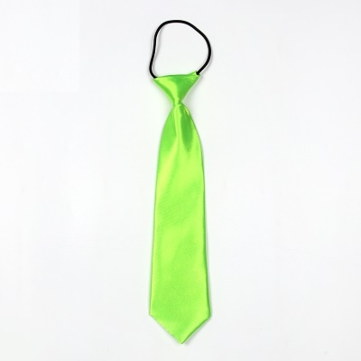 Solid Color Casual Rubber Band Lazy Tie for Children(Fluorescent Green)