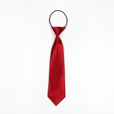 Solid Color Casual Rubber Band Lazy Tie for Children(Red)