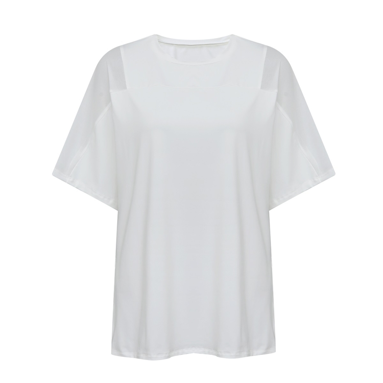 Solid Color Loose Casual Short Sleeve T-Shirt (Color:White Size:S)