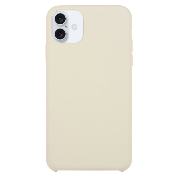 Solid Silicone Phone Case For iPhone 16 Plus(Beige)
