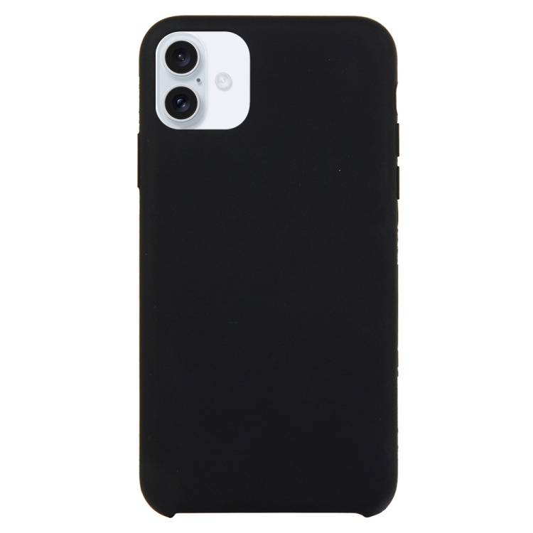 Solid Silicone Phone Case For iPhone 16 Plus(Black)