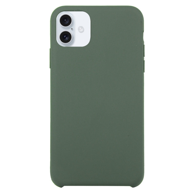 Solid Silicone Phone Case For iPhone 16 Plus(Dark Green)
