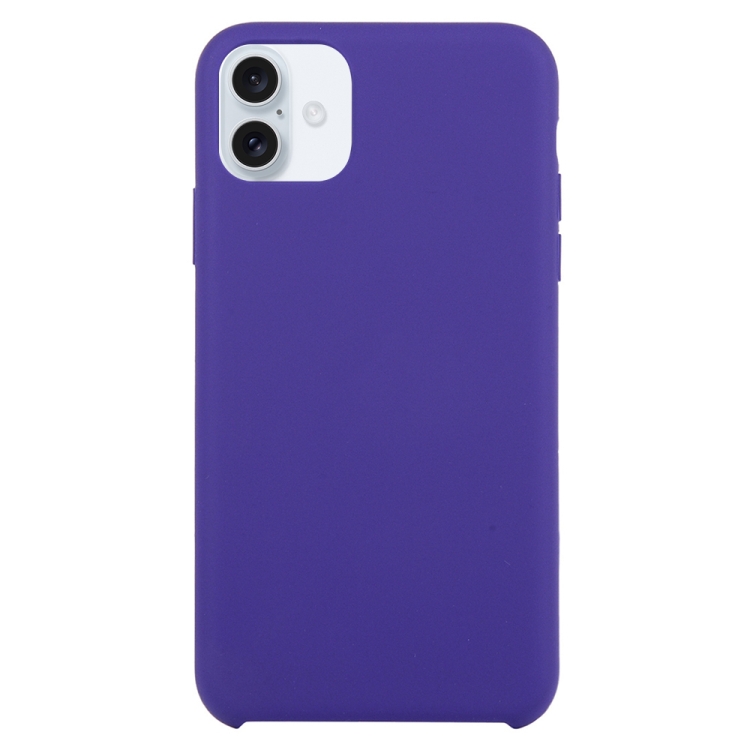 Solid Silicone Phone Case For iPhone 16 Plus(Dark Purple)
