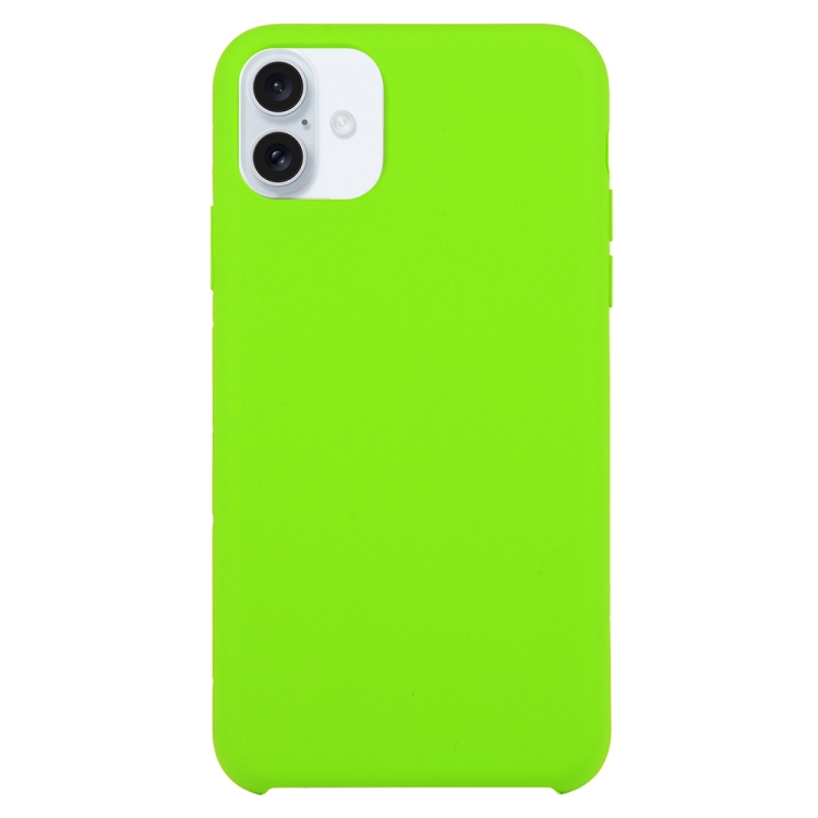 Solid Silicone Phone Case For iPhone 16 Plus(Light Green)