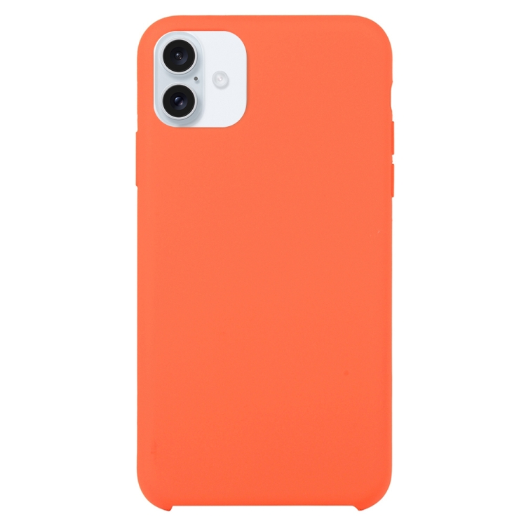 Solid Silicone Phone Case For iPhone 16 Plus(Orange)