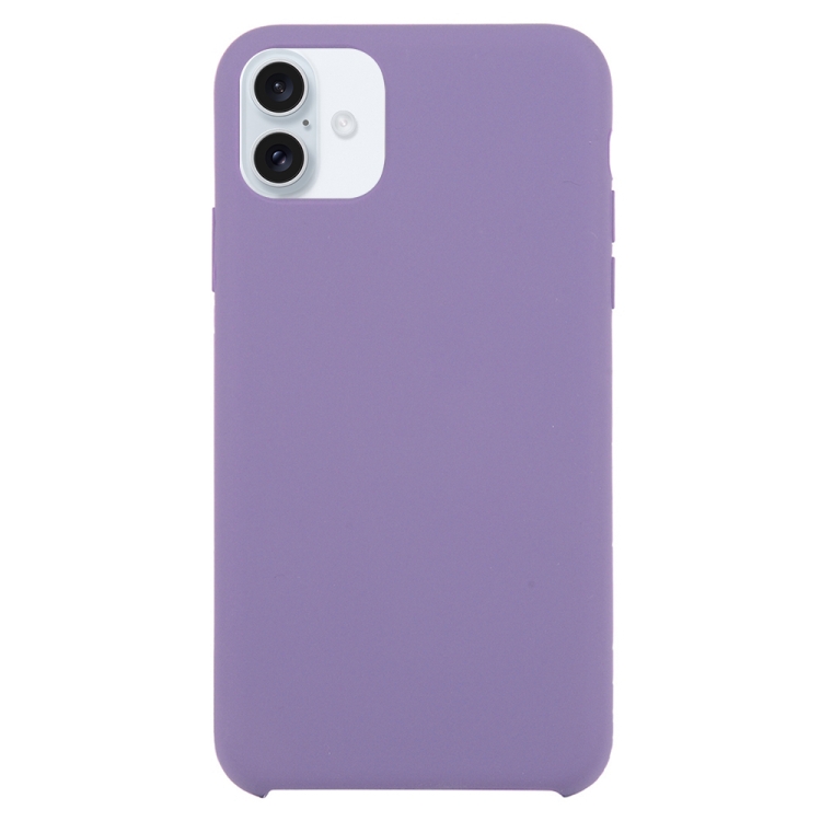 Solid Silicone Phone Case For iPhone 16 Plus(Purple)