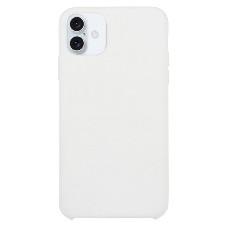 Solid Silicone Phone Case For iPhone 16 Plus(White)