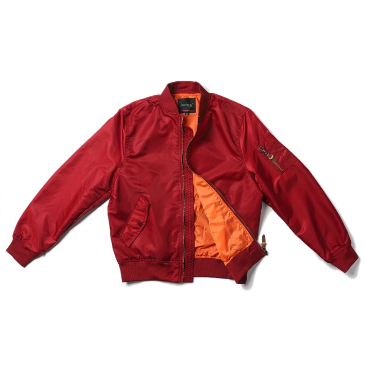 Spring Autumn Thin Man Jacket Loose Nylon Baseball Clothing, Size: M(Red)