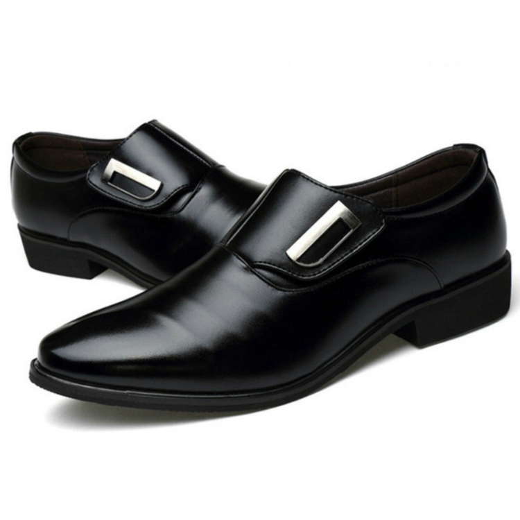 Spring Casual Tide Shoes Dress Shoes Men British Pointed Shoes, Size:39(Black)