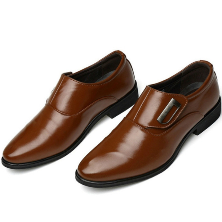 Spring Casual Tide Shoes Dress Shoes Men British Pointed Shoes, Size:42(Brown)