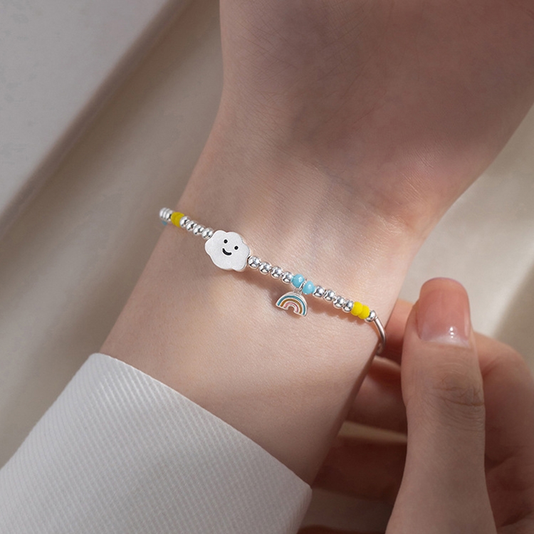 Sterling Silver Gypsophila Beanie Ladies Bracelet, Specification:SL0654