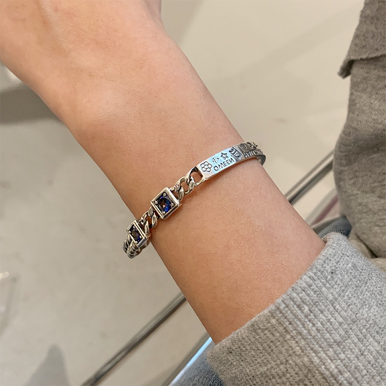 Sterling Silver Vintage Open Bracelet Hand Decoration, Specification:SL0699