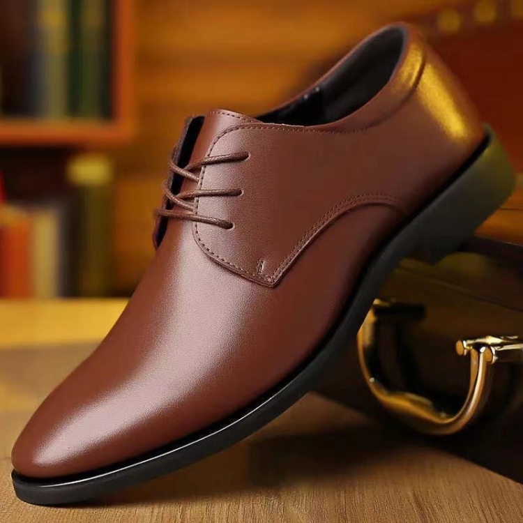 Suit Groomsmen Men Shoes Business Formal Casual Leather Dhoes, Size: 42(Brown)