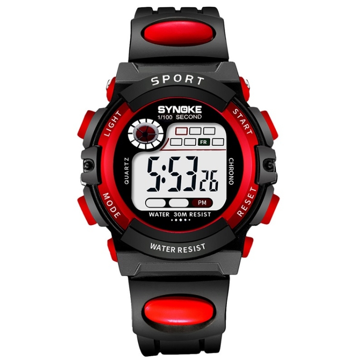 SYNOKE 99269 Children Sports Waterproof Digital Watch, Colour: Small (Red)