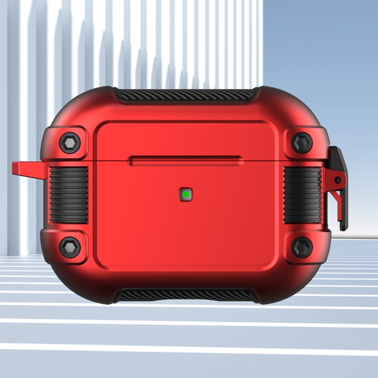 Tank TPU+PC Wireless Earphone Protective Case For AirPods Pro(Red)