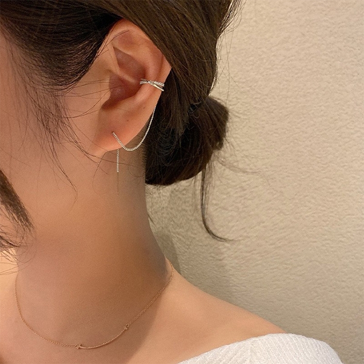 Temperament Ladies Light Luxury Pearl Double Layer Earrings Diamond Earrings, Specification:EH0881