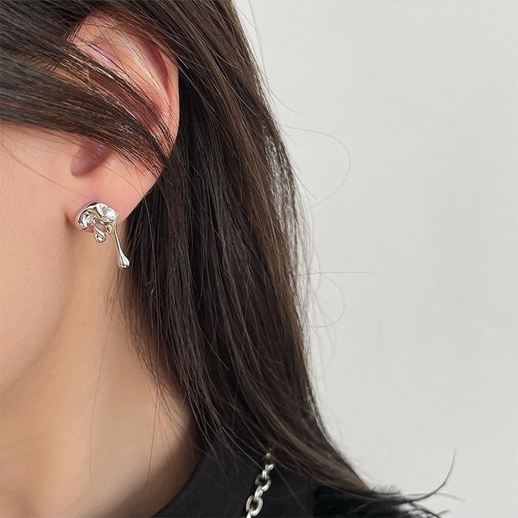 Temperament Ladies Light Luxury Pearl Double Layer Earrings Diamond Earrings, Specification:EH1493