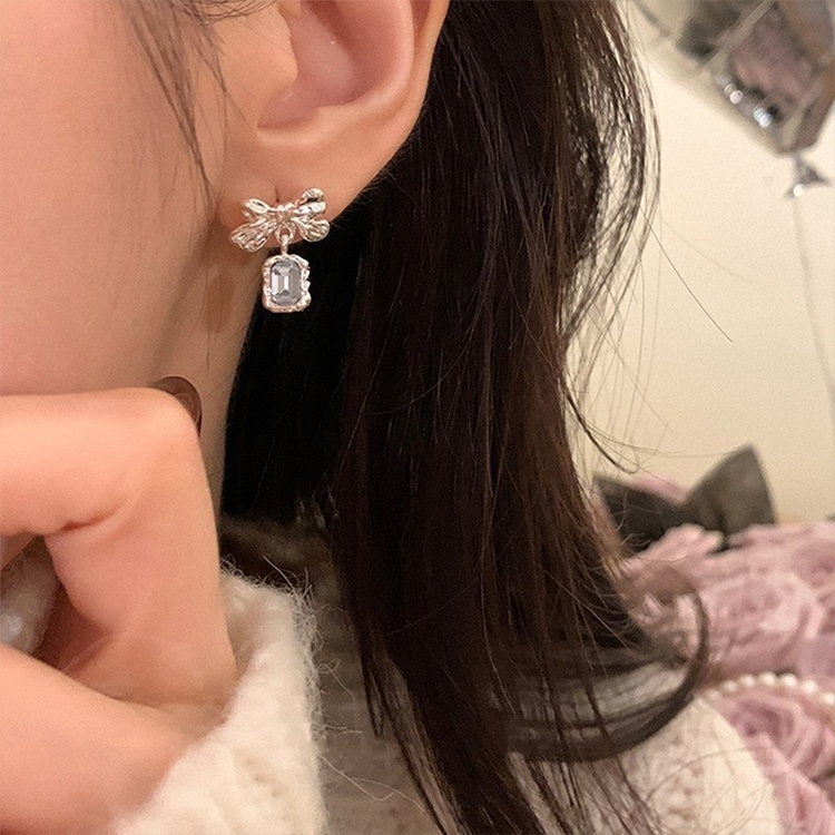 Temperament Ladies Light Luxury Pearl Double Layer Earrings Diamond Earrings, Specification:EH1601