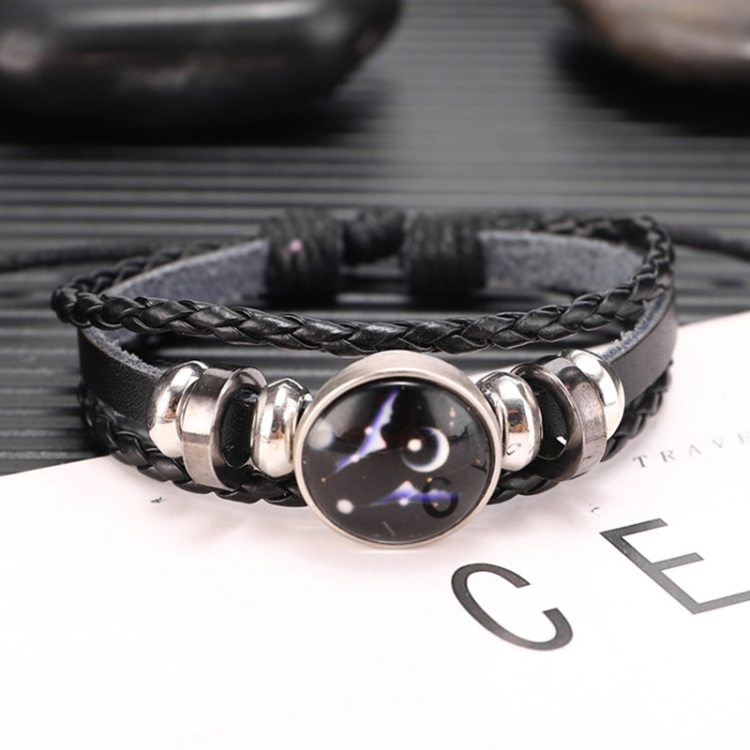 Twelve Constellations Multilayer Beaded Cowhide Bracelet, Style: Gemini Luminous
