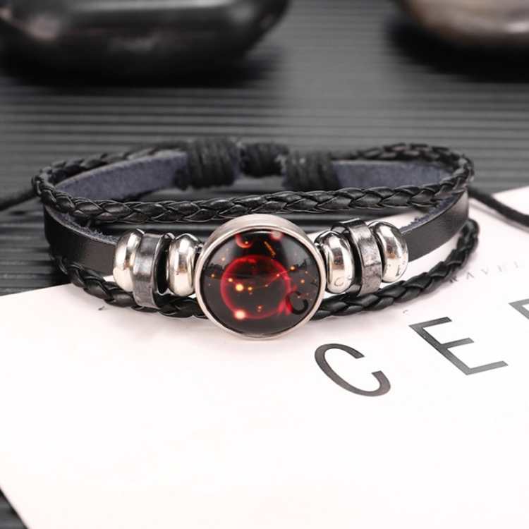 Twelve Constellations Multilayer Beaded Cowhide Bracelet, Style: Scorpio Ordinary