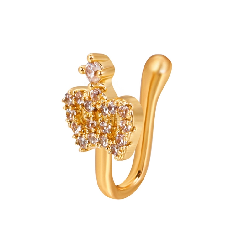 U-shaped Nose Clip Copper Inlaid With Zircon Nose Decoration, Color: G-0878 Gold