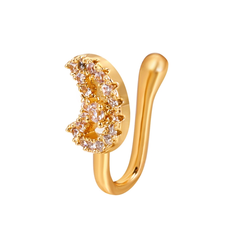 U-shaped Nose Clip Copper Inlaid With Zircon Nose Decoration, Color: G-190 Gold