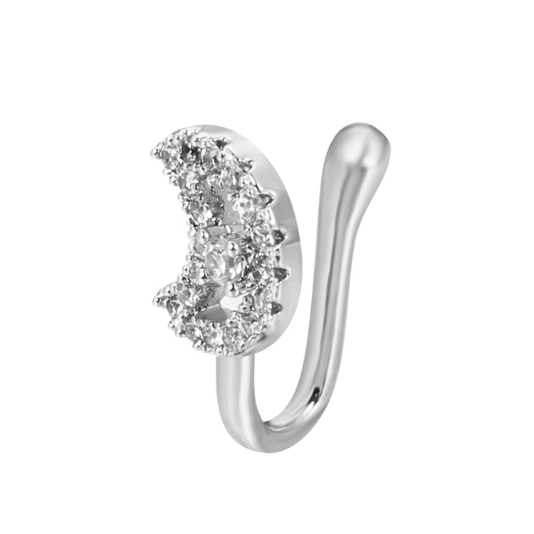 U-shaped Nose Clip Copper Inlaid With Zircon Nose Decoration, Color: G-191 Silver