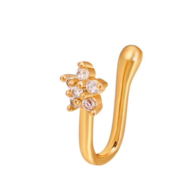 U-shaped Nose Clip Copper Inlaid With Zircon Nose Decoration, Color: G-249 Gold