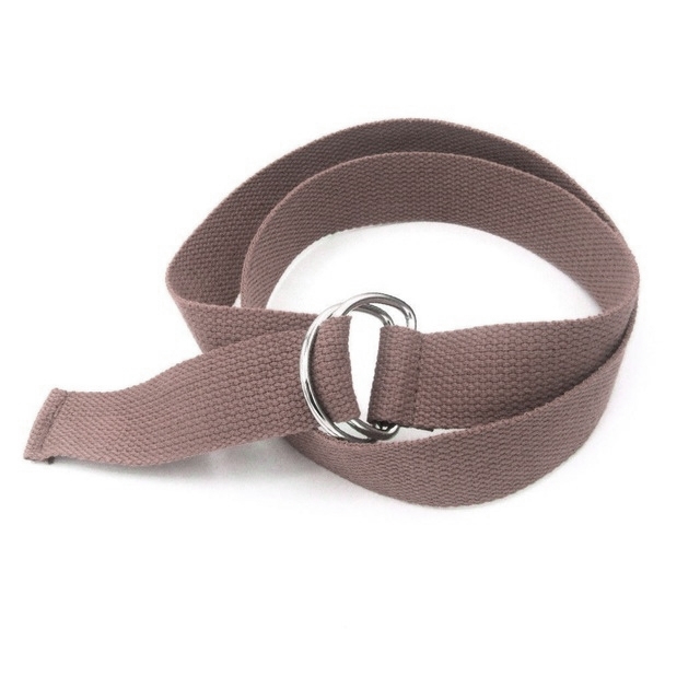 Unisex Canvas Waist Belts Double Rings Buckle Waistband Strap Belts Solid Casual Belt, Length:105 x 3.2cm(khaki)