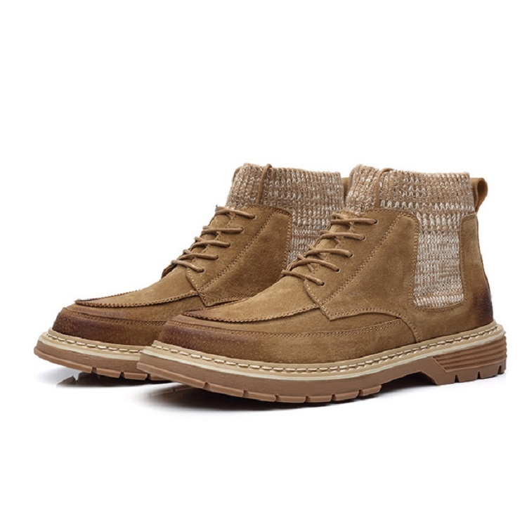 Vintage Martin Boots Men High Top Leather Boots, Size:42(Brown)
