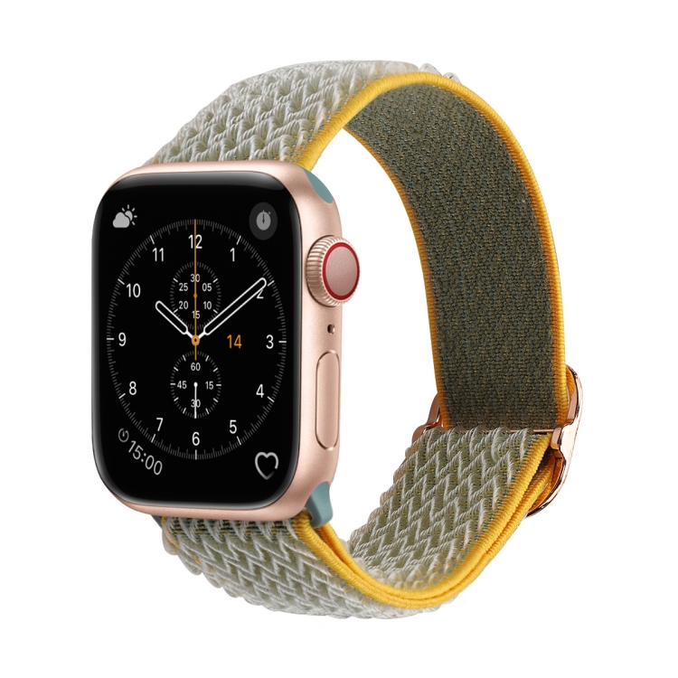 Wave Texture Nylon Watch Band For Apple Watch Ultra 49mm&Watch Ultra 2 49mm / Series 9&8&7 45mm / SE 3&SE 2&6&SE&5&4 44mm / 3&2&1 42mm(Sunny)
