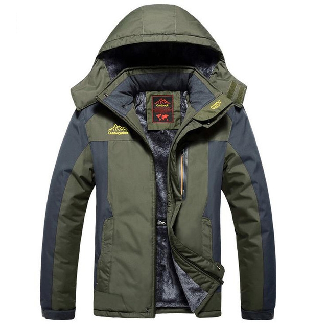 Winter Fleece Military Jackets Men Windproof Waterproof Outwear Parka Windbreaker Warm Coat, Size:XXXXXXL(Army Green)