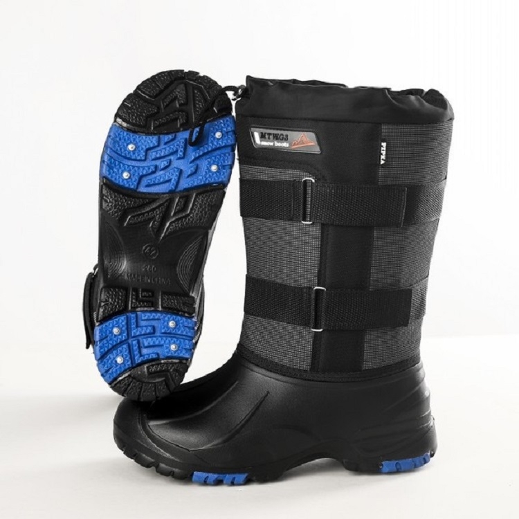 Winter Men Outdoor Snow Shoes Warm Non-slip Steel Nail High Snow Boots, Size:44(Double Webbing)