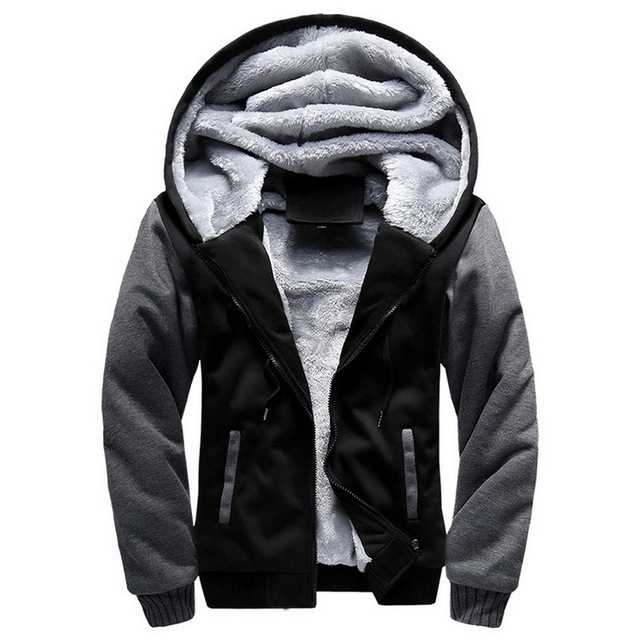 Winter Parka Men Plus Velvet Warm Windproof Coats Large Size Hooded Jackets, Size: XL(Gray)