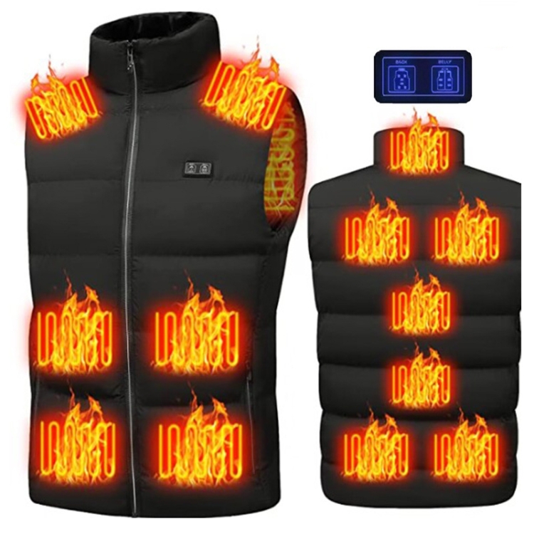 Winter Smart Dual-control 13-zone Charging Heating Vest, Size: XXXL(Black)