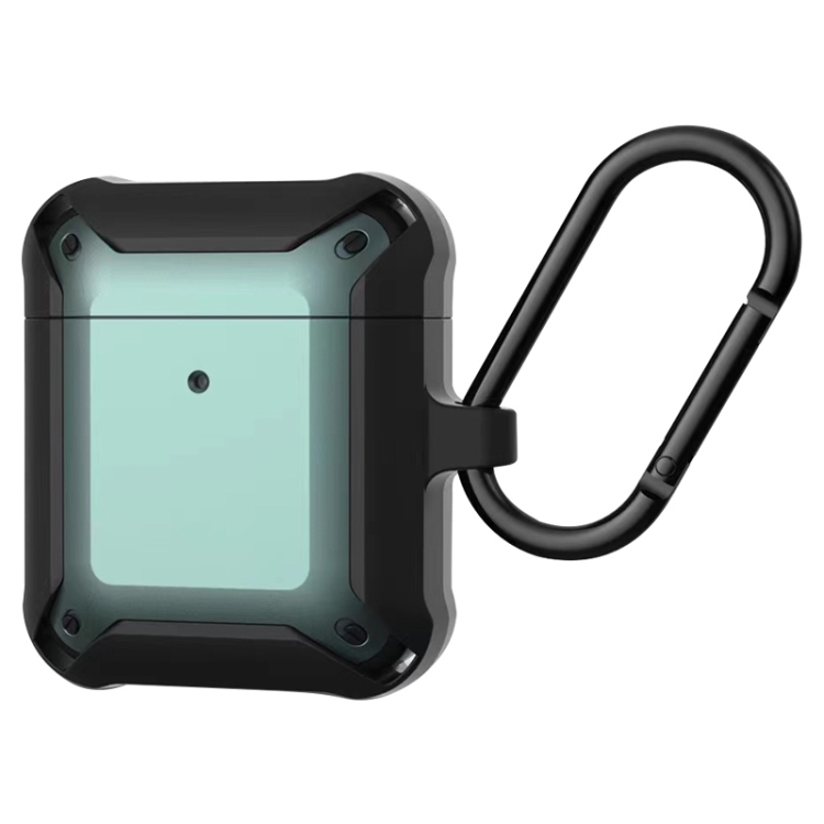 Wireless Earphones Shockproof Bumblebee Armor Silicone Protective Case For AirPods 1 / 2(Green+Black)