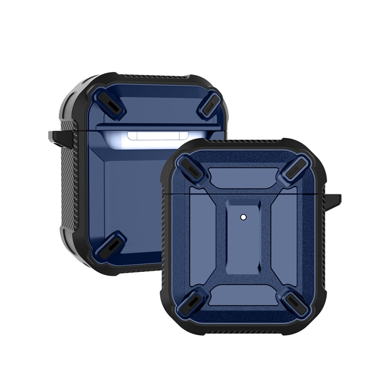 Wireless Earphones Shockproof King Kong Armor Silicone Protective Case For AirPods 1/2(Blue)