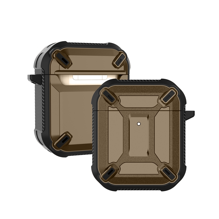 Wireless Earphones Shockproof King Kong Armor Silicone Protective Case For AirPods 1/2(Brown)