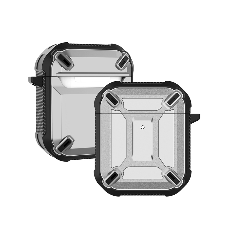 Wireless Earphones Shockproof King Kong Armor Silicone Protective Case For AirPods 1/2(Silver)