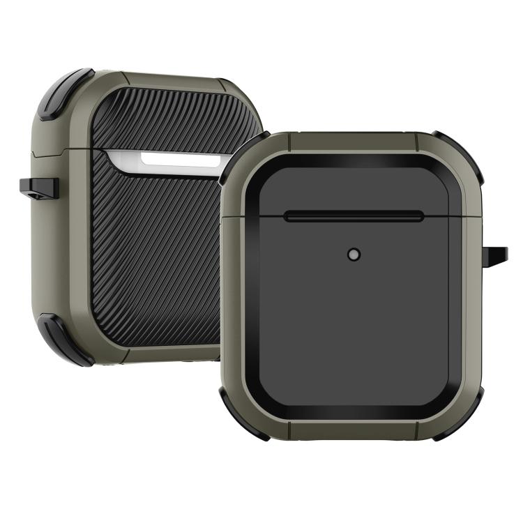 Wireless Earphones Shockproof Thunder Mecha TPU Protective Case For AirPods 1/2(Grass Green)