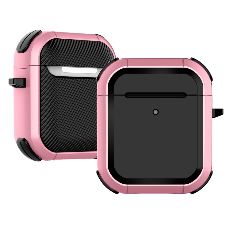 Wireless Earphones Shockproof Thunder Mecha TPU Protective Case For AirPods 1/2(Pink)