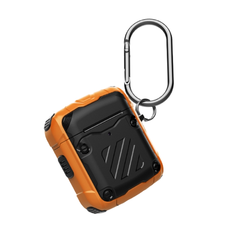 Wireless Earphones Three Defenses Transformers Second Generation Protective Case with Hook Up For AirPods 1/2(Orange)