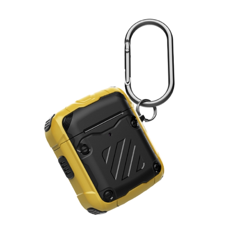 Wireless Earphones Three Defenses Transformers Second Generation Protective Case with Hook Up For AirPods 1/2(Yellow)