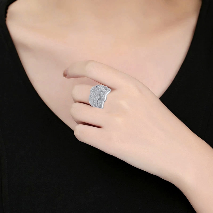Women Fashion Luxury Zircon Stone Rings, Ring Size:6