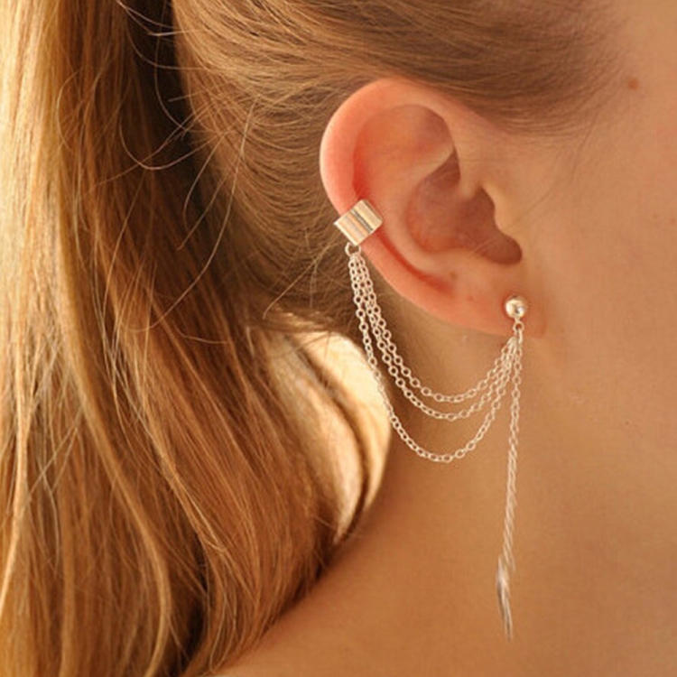 Women Fashion Vintage Charm Leaf Tassels Earrings(Gold-color)