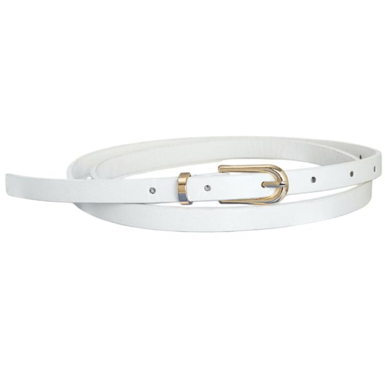 Women Jeans PU Leather Belt Dress Decoration(White)