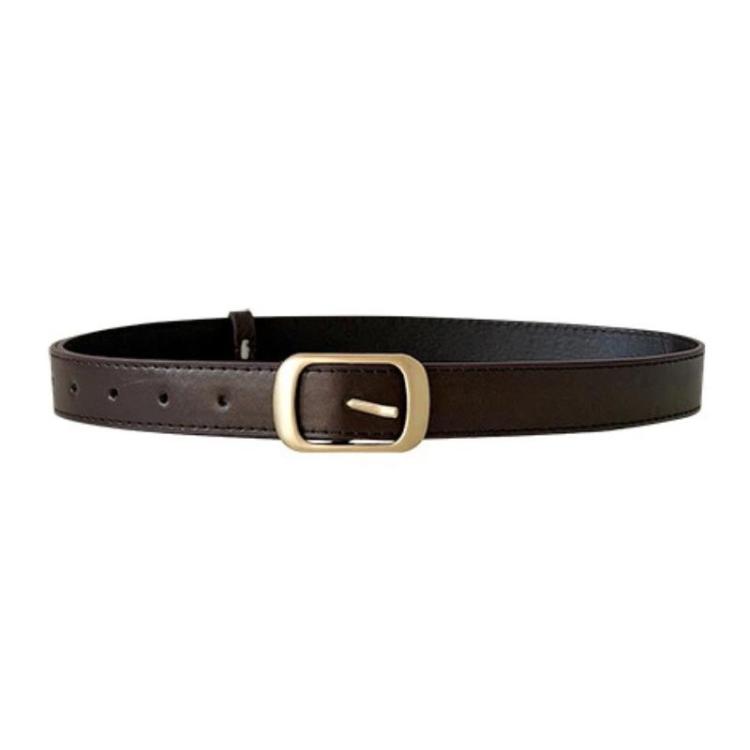 Women Retro Minimalist Jeans Belt, Length: 110cm(Dark Brown)