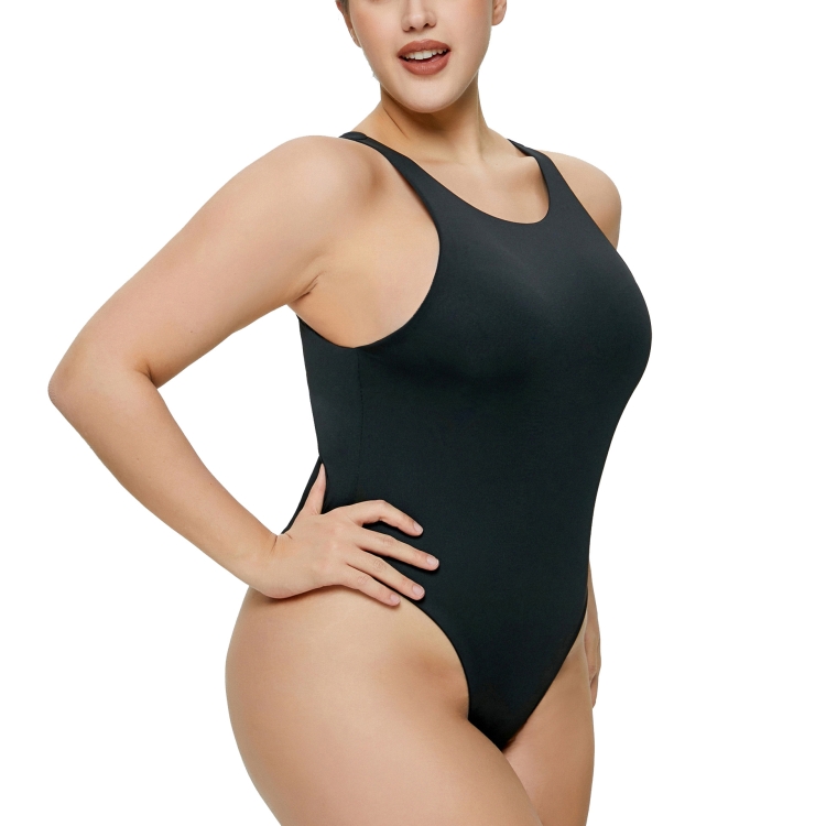 Women Sexy Sleeveless Slim Bodysuit Vest Jumpsuit, Size: XXL(Black)