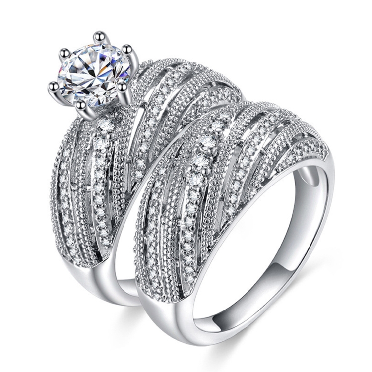Women Vintage Diamond Wedding Ring, Size:9