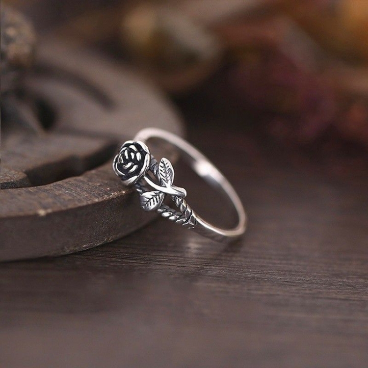 Women Vintage Rose Simple Engagement Ring Jewelry Fashion Jewelry, Ring Size:8